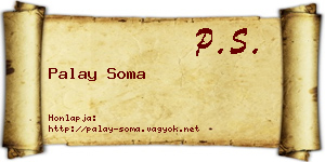 Palay Soma névjegykártya